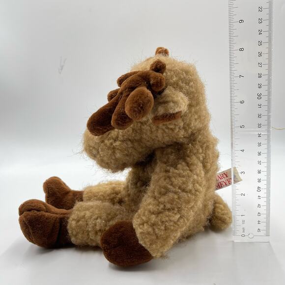 Vintage Mary Meyer 1996 Plush MOCHA MOOSE Bean Bag Curly Stuffed Velvet BE8L78 - Picture 4 of 10